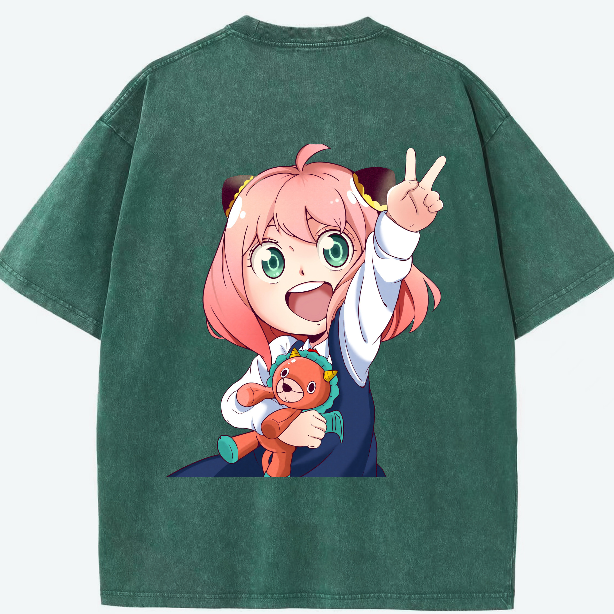 （画像用） SPY×FAMILY间谍家家酒 綿100% ヴィンテージ風 半袖Tシャツ（背面プリント）